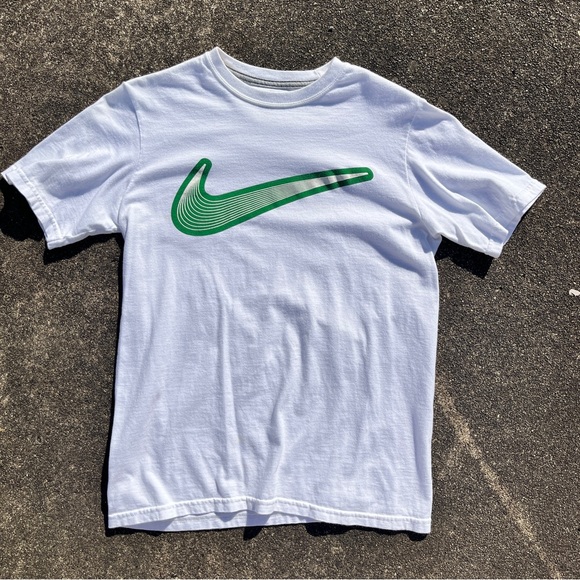 Nike Other - Green and White Nike Swoosh T-shirt Size Youth Large / Women’s XS